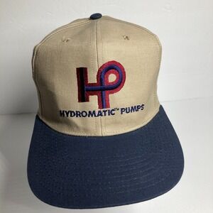 Hydromatic Pumps Cap Hat Adult Adjustable Beige‎ Blue Embroidered Move Water